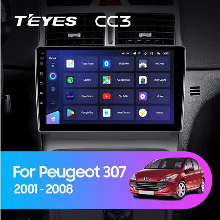 Штатная магнитола Peugeot 307 1 (2001-2008) Teyes CC3 - фото 7587