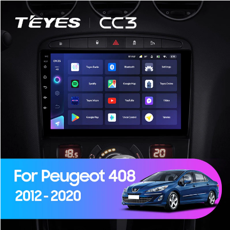 Штатная магнитола Peugeot 408 2012-2020 / Peugeot 308 2007-2015 Teyes CC3 - фото 7716