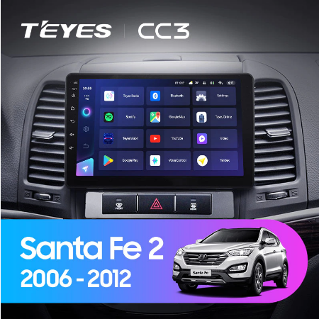 Штатная магнитола Hyundai Santa Fe 2 (2006-2012) Teyes CC3 - фото 8107
