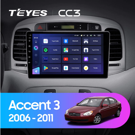 Штатная магнитола Hyundai Accent 3 (2006-2011) Teyes CC3 - фото 8248