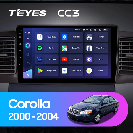 Штатная магнитола Toyota Corolla E130 E120 (2000-2004) Teyes CC3 - фото 8531