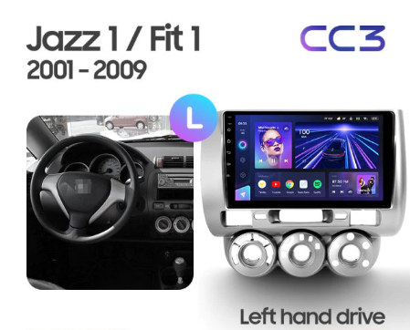 Штатная магнитола Honda Jazz 1 GD Fit 1 (2001 - 2009) Левый руль - Teyes CC3 - фото 9290