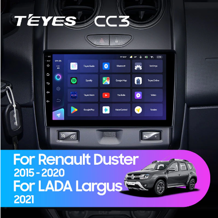 Штатная магнитола Renault Duster 2015-2020 / LADA Largus 1 2021 Teyes CC3 - фото 9374